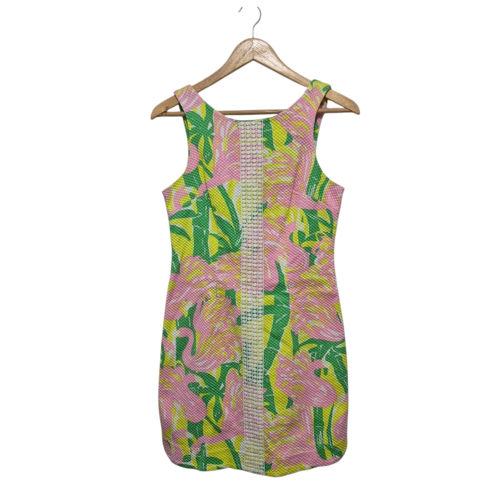 Lilly Pulitzer "Fan Dance" Dress - Flamingo - SIZE 6 Preppy, Floral, Retro